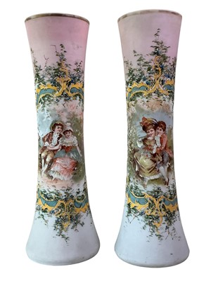 Lot 787 - PAIR OF OPAQUE GLASS VASES