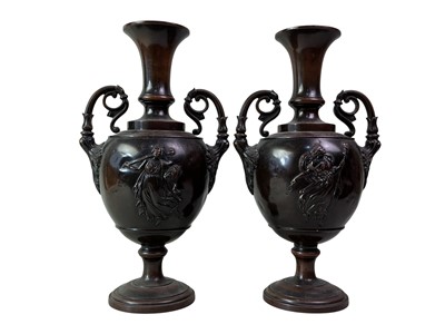 Lot 788 - PAIR OF NEO CLASSICAL STYLE SPELTER URNS