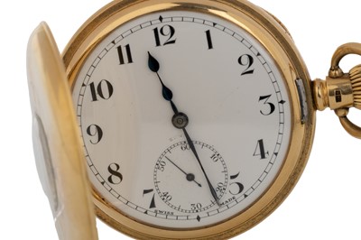 Lot 851 - ZENITH GOLD HALF HUNTER CASED POCKET WATCH