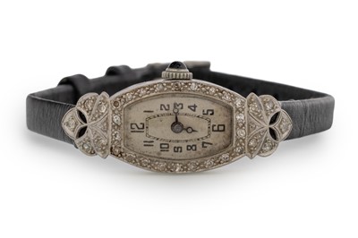 Lot 847 - ART DECO LADY'S DIAMOND COCKTAIL WATCH