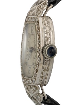 Lot 847 - ART DECO LADY'S DIAMOND COCKTAIL WATCH