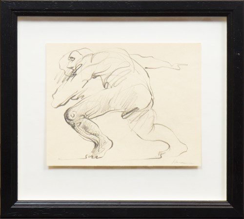 Lot 353 - * PETER HOWSON OBE, RUNNING MAN pencil on...