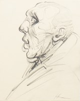 Lot 354 - * PETER HOWSON OBE, A PUZZLED MAN pencil on...