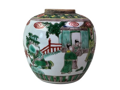 Lot 799 - CHINESE FAMILLE VERT GINGER JAR