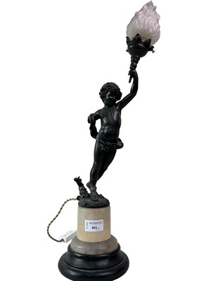 Lot 801 - SPELTER TABLE LAMP