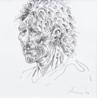 Lot 358 - * PETER HOWSON OBE, EDDIE pen on paper, signed...