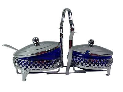 Lot 812 - SILVER MUSTARD POT AND SILVER SALT DISH