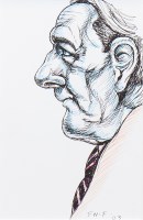 Lot 364 - * FRANK MCFADDEN, PROFILE OF A MAN pen and ink...