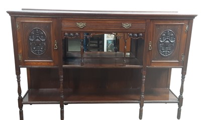 Lot 1593 - VICTORIAN ROSEWOOD SIDEBOARD