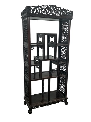 Lot 902 - CHINESE HARDWOOD DISPLAY CABINET