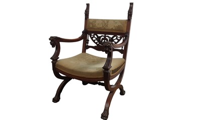 Lot 1597 - VICTORIAN MAHOGANY ARMCHAIR