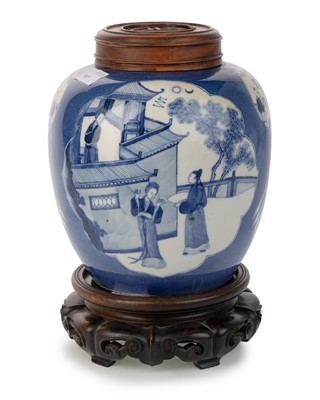 Lot 905 - CHINESE BLUE AND WHITE GINGER JAR