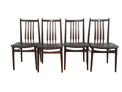 Lot SET OF EIGHT WALNUT DINING CHAIRS