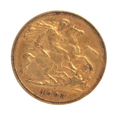 Lot 64 - EDWARD VII GOLD HALF SOVEREIGN