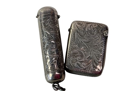 Lot 29 - SILVER VESTA CASE AND CHEROOT HOLDER CASE