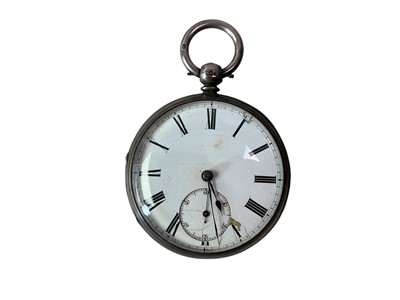 Lot 30 - SILVER CASED POCKET WATCH AND FOB WATCH