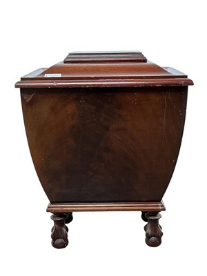 Lot 50 - MAHOGANY SARCOPHAGUS CELLARETTE