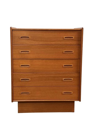 Lot 830 - MID CENTURY CANADIAN TEAK EFFECT CHEST OF DRAWERS