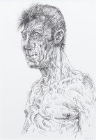 Lot 389 - * PETER HOWSON OBE, A LEAN MAN pen and ink on...