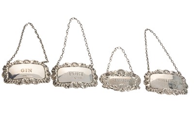 Lot 4 - GROUP OF FOUR SILVER DECANTER LABELS