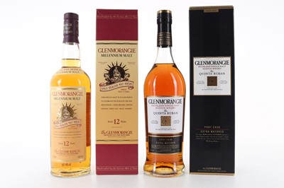 Lot 375 - GLENMORANGIE 12 YEAR OLD MILLENNIUM MALT AND QUINTA RUBAN