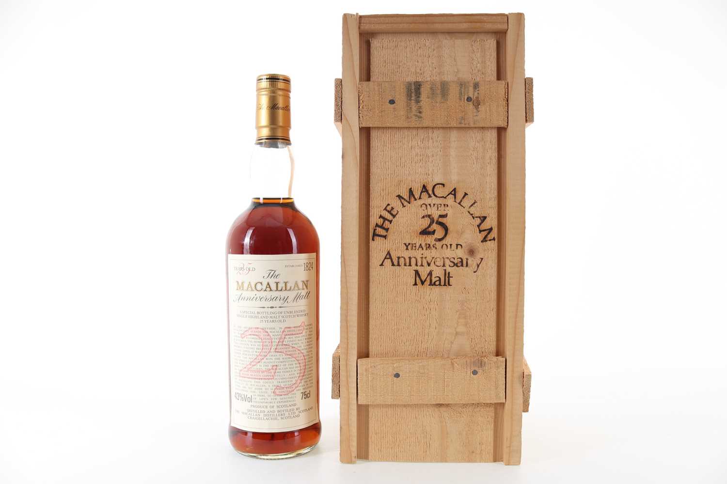 Lot 380 - MACALLAN 25 YEAR OLD ANNIVERSARY MALT 75CL
