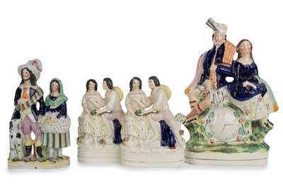 Lot 1790 - TWO STAFFORDSHIRE WEDDING GROUPS AND TWO OTHERS