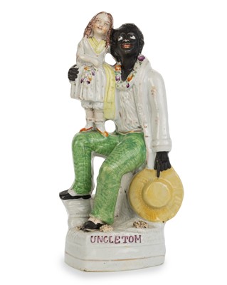 Lot 1793 - VICTORIAN STAFFORDSHIRE FIGURE GROUP OF UNCLE TOM