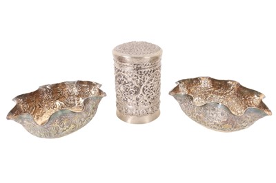 Lot 920 - THREE INDIAN WHITE METAL WARES