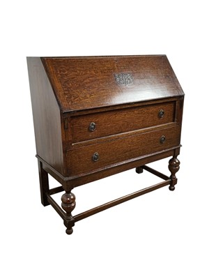 Lot 86 - GEORGE V OAK WRITING BUREAU