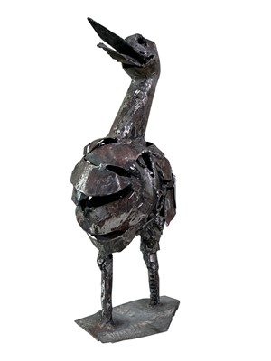 Lot 96 - CONTEMPORARY METAL SCULPTURE OF AN OSTRICH