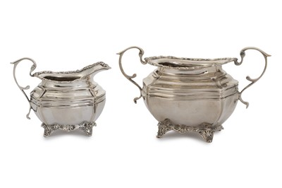 Lot 104 - EDWARDIAN SILVER SUGAR AND CREAM SET