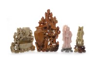 Lot 515 - EARLY 20TH CENTURY CHINESE SOAPSTONE CARVINGS...