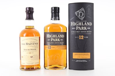 Lot 406 - HIGHLAND PARK 12 YEAR OLD AND BALVENIE 12 YEAR OLD DOUBLEWOOD
