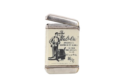 Lot 1665 - EDWARDIAN WHITE METAL ADVERTISING VESTA CASE FOR GEO. E. KEITH CO.