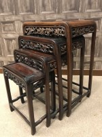 Lot 531 - 20TH CENTURY NEST OF FOUR CHINESE TEA TABLES...