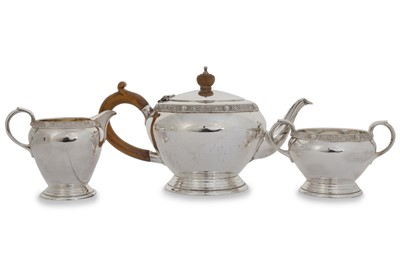 Lot 116 - ELIZABETH II SILVER THREE PIECE TEA SERVICE