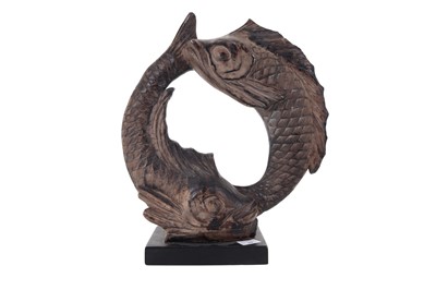 Lot 928 - AFTER YASHIMI GAKUTEI, CERAMIC CARP GROUP SCULPTURE