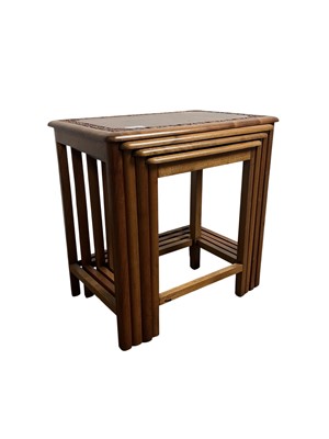 Lot 102 - CHINESE HARDWOOD NEST OF TABLES