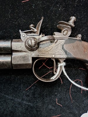 Lot 1247 - OVER AND UNDER FLINTLOCK PISTOL