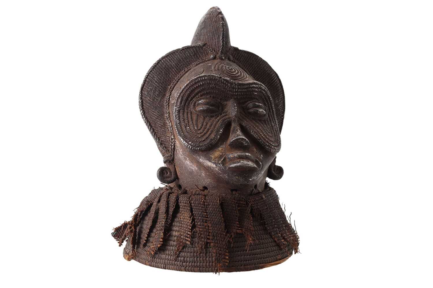 Lot 1251 - NIGERIAN 'BENIN' BRONZED MASK