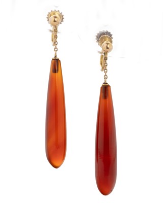 Lot 723 - PAIR OF DROP EARRINGS