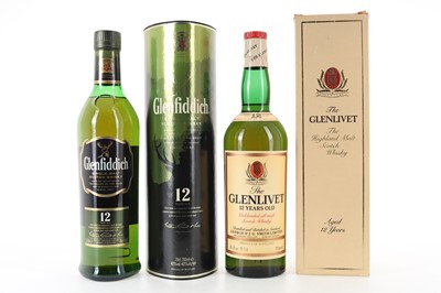 Lot 412 - GLENLIVET 12 YEAR OLD 1970S 26 2/3 FL OZ AND GLENFIDDICH 12 YEAR OLD