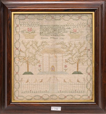 Lot 1700 - GEORGE III SEWN SAMPLER