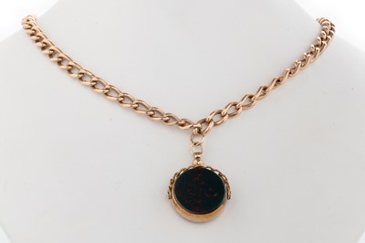 Lot 753 - NINE CARAT GOLD DOUBLE ALBERT CHAIN