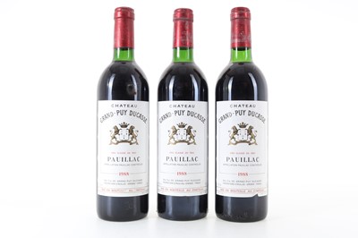 Lot 419 - THREE BOTTLES OF CHATEAU GRAND-PUY DUCASSE 1`988 PAUILLAC