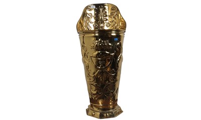 Lot 1689 - EMBOSSED BRASS GRAPE HOD