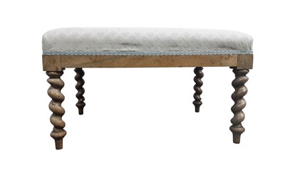 Lot 1691 - MAHOGANY FRAMED OBLONG STOOL