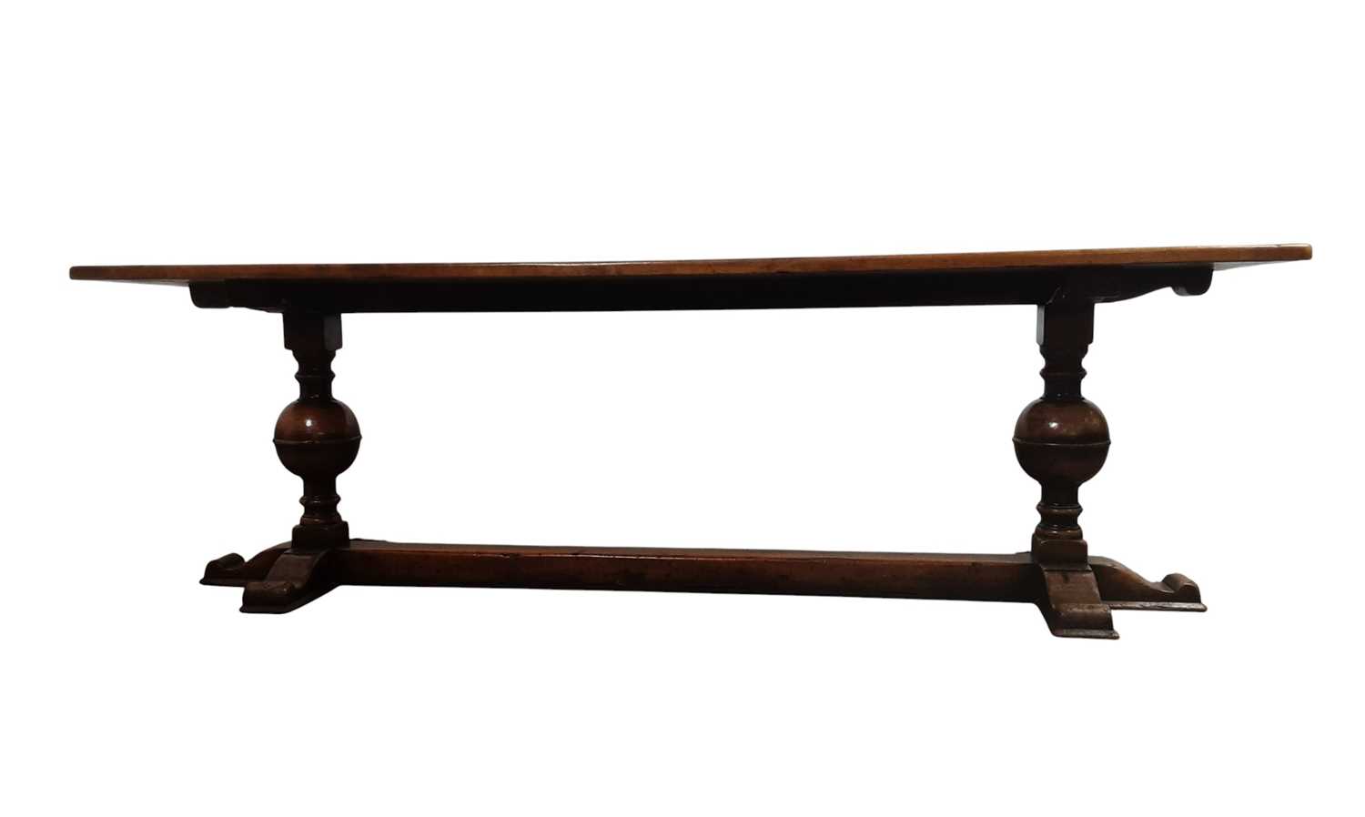 Lot 1684 - OAK REFECTORY TABLE