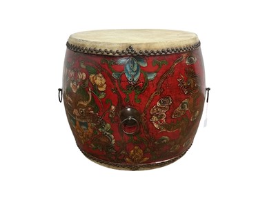Lot 929 - LARGE CHINESE CEREMONIAL DRUM